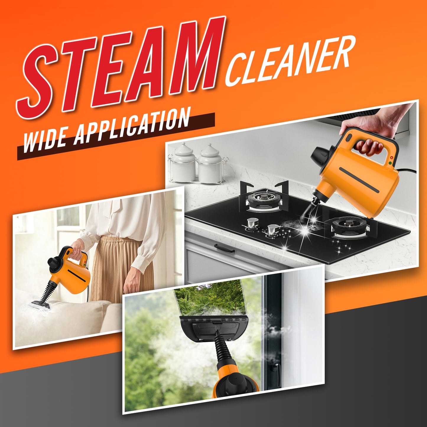 Portable Steam Cleaner,The Home Mini Hand Held Multi Purpose Steamer,Multifunctional Handheld Steam Cleaner 10 Attachments Stain Removal,Curtains,Car,Kitchen Tops & Much More