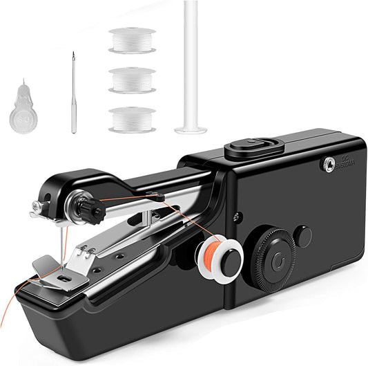 Mini Sewing Machine, Portable Handheld Sewing Machine, Electric Stitching Machine, Simple and Quick Repairing for Clothing Curtain DIY Crafts, Suitable for Beginners, Adults,and Family Travel